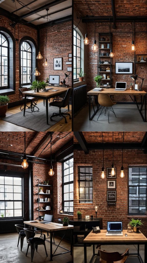 2. Industrial Loft Style-Home Office