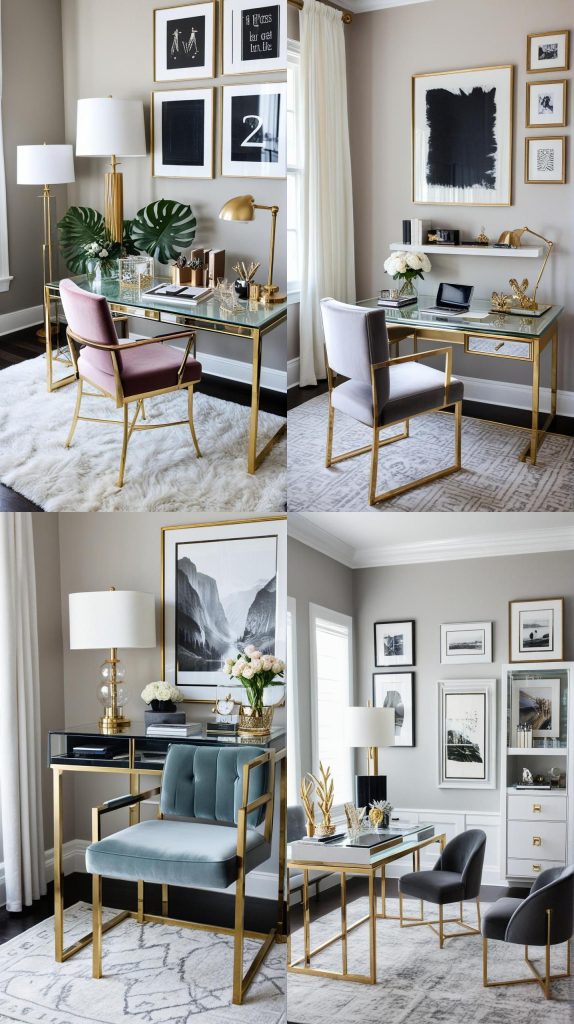 5. Modern Glam-Home Office