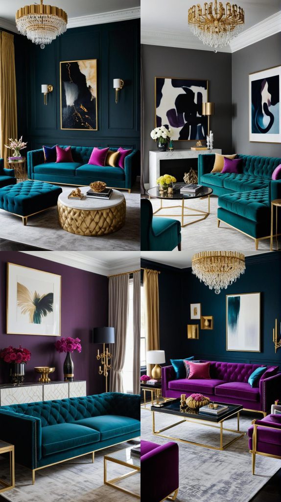 10. Luxurious Velvet Escape-Modern Living Room