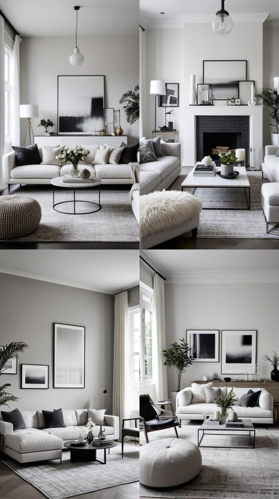 12. Monochromatic Magic-Modern Living Room