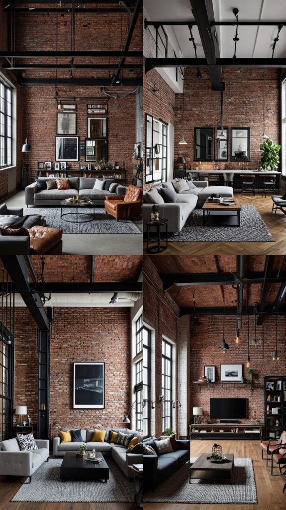 2. Industrial Chic Loft-Modern Living Room