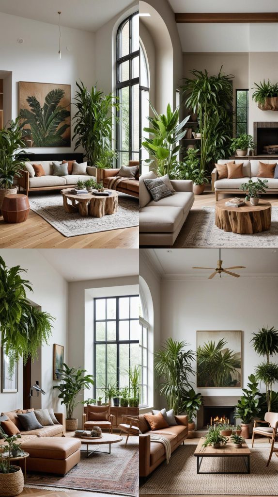 3. Biophilic Sanctuary-Modern Living Room