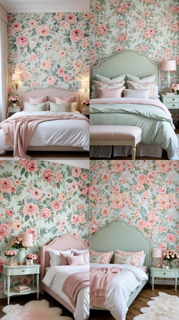 11. Floral Fantasy-Romantic Bedroom