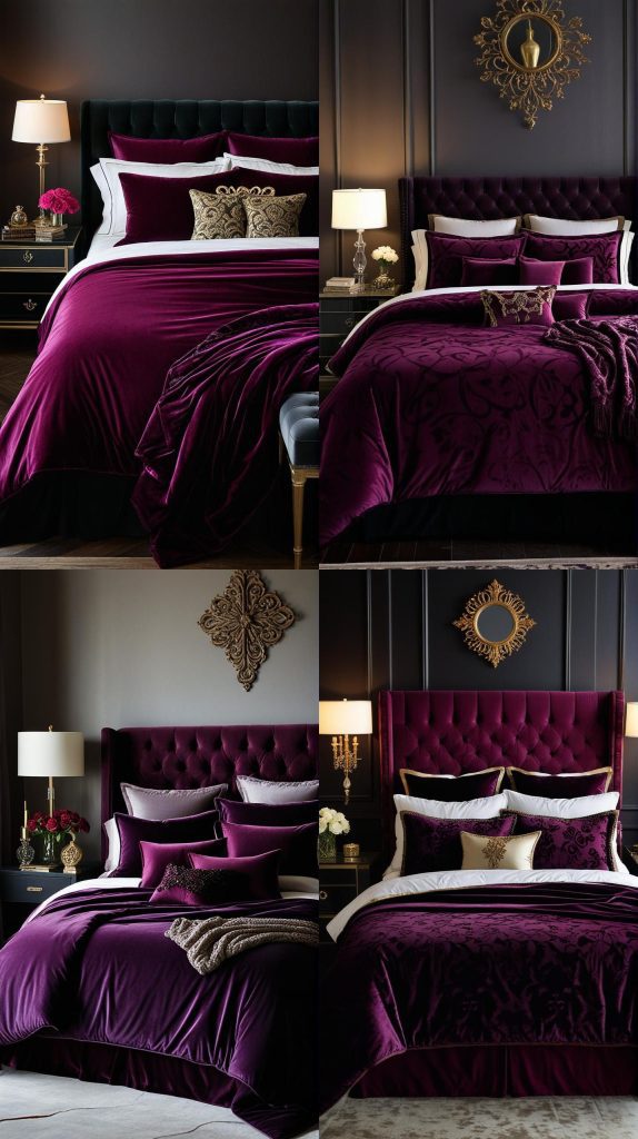 5. Velvet Elegance-Romantic Bedroom