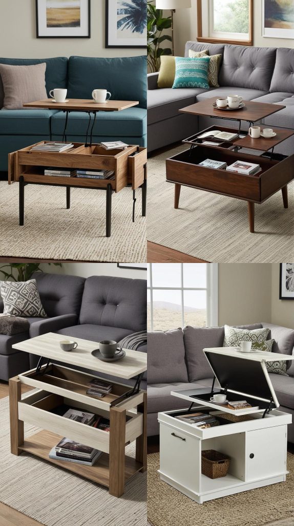 1. Convertible Coffee Table with Storage-Small Living Room