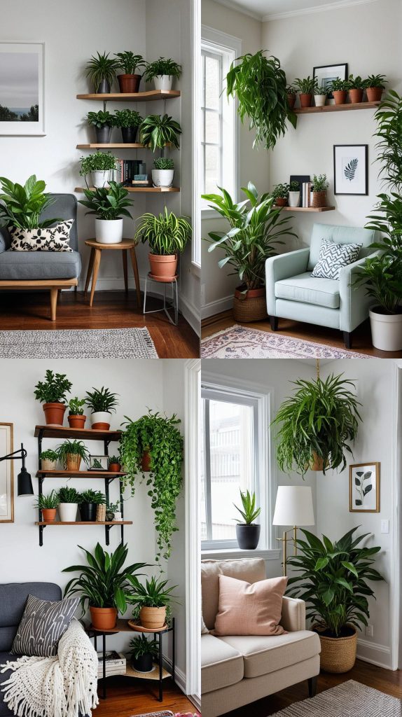 12. Indoor Plant Corner-Small Living Room