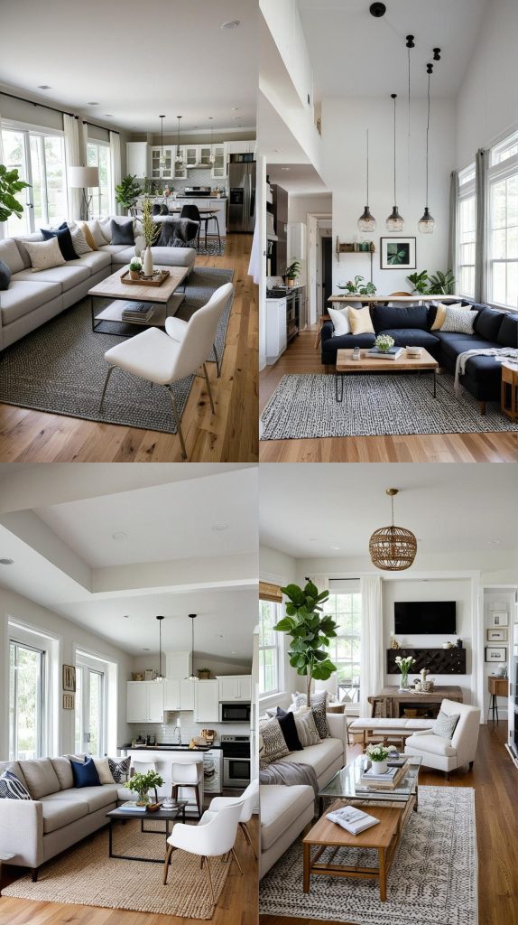 16. Open Concept Living-Dining Space-Small Living Room