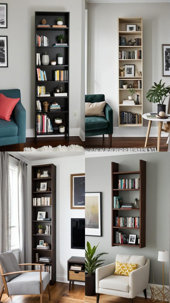 2. Vertical Bookshelf Showcase-Small Living Room