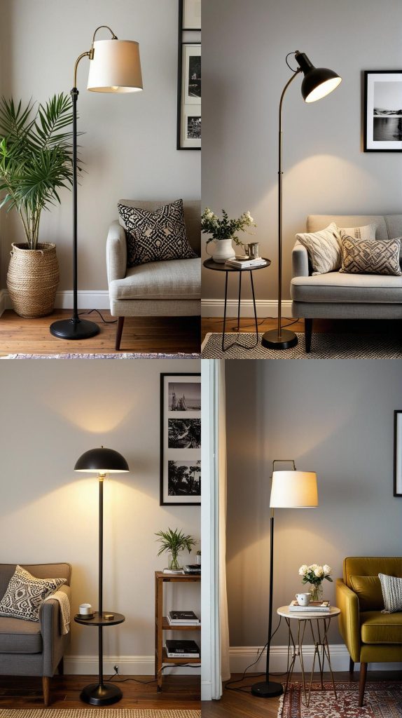 9. Vintage Floor Lamp Feature-Small Living Room