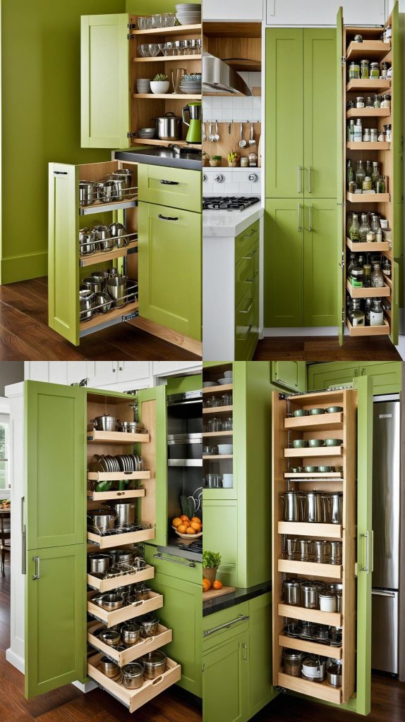 10. Vertical Storage Solutions-Green Kitchen Designs