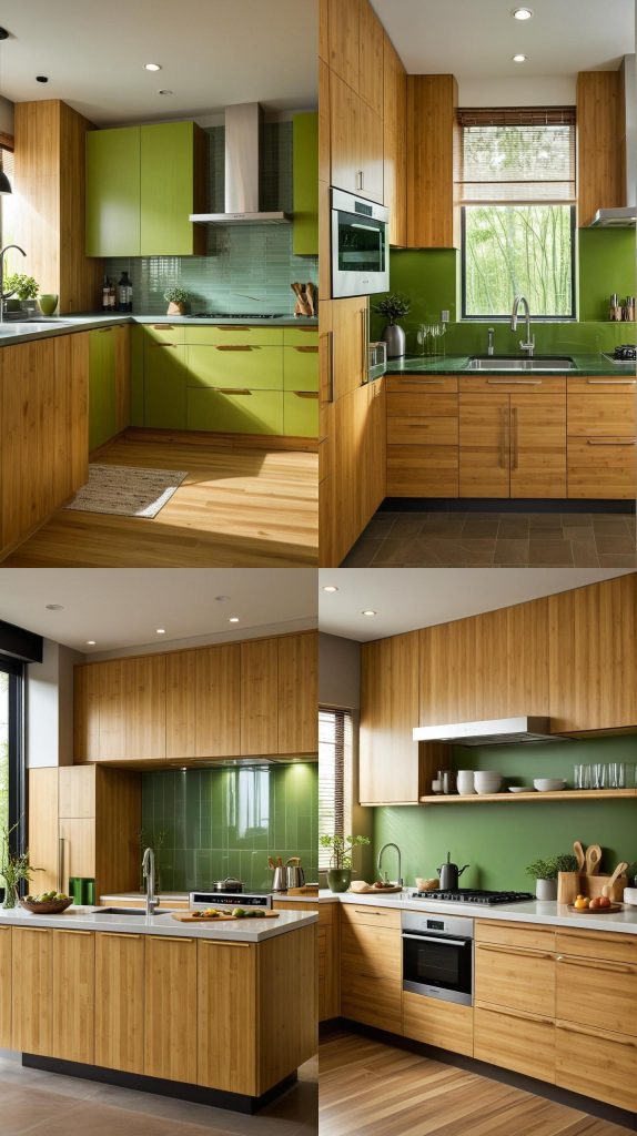 2. Bamboo Cabinetry-Green Kitchen Designs