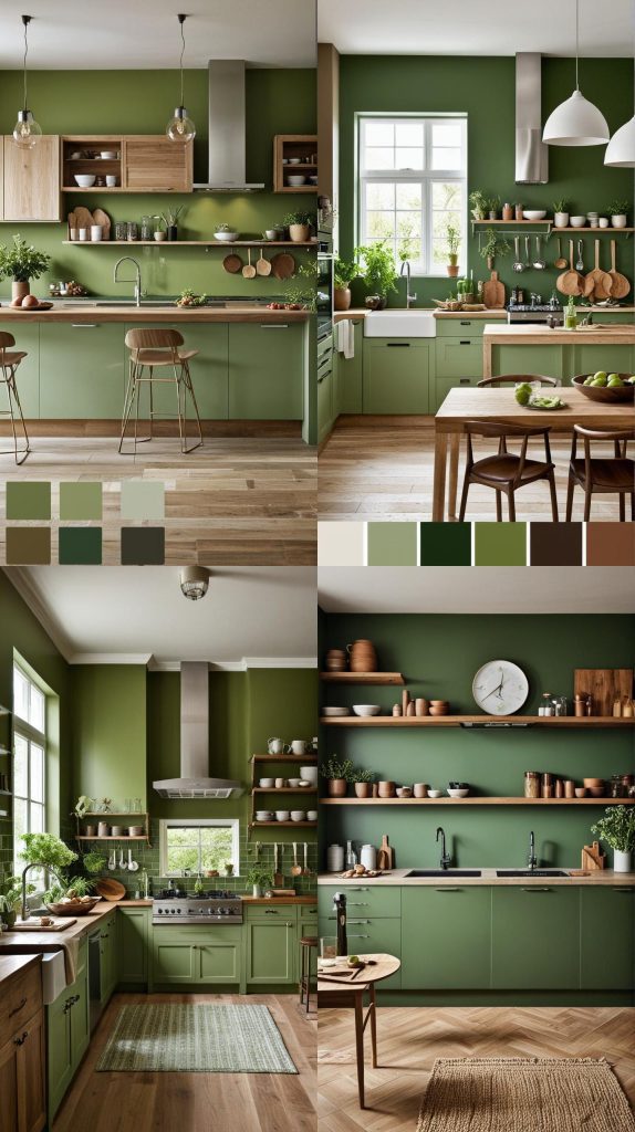 7. Earthy Color Palettes-Green Kitchen Designs