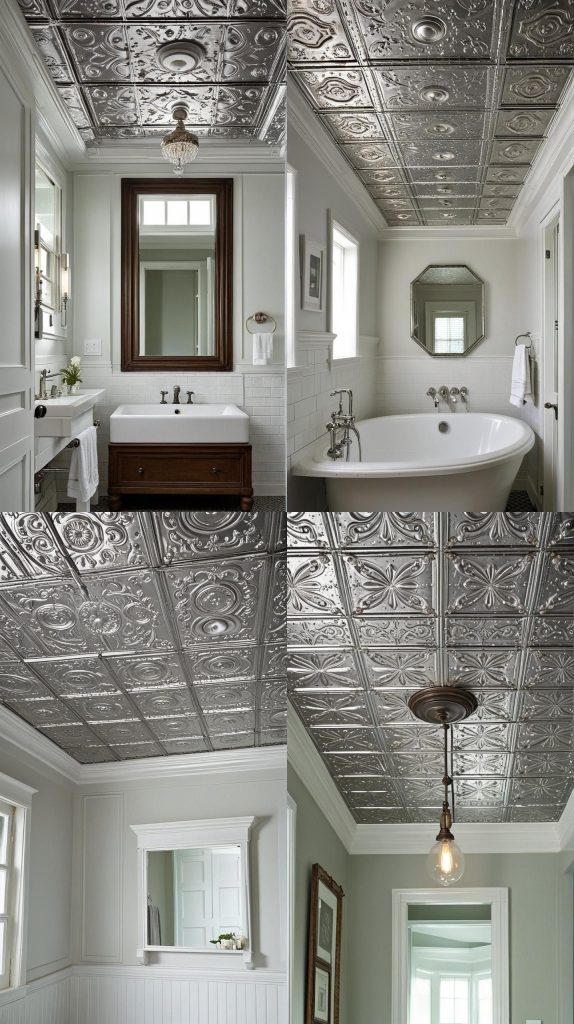 10. Vintage Tin Ceiling-Bathroom Ceiling