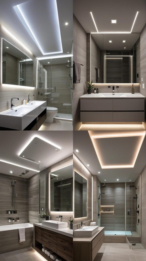 13. LED Strip Accent Lighting-Bathroom Ceiling