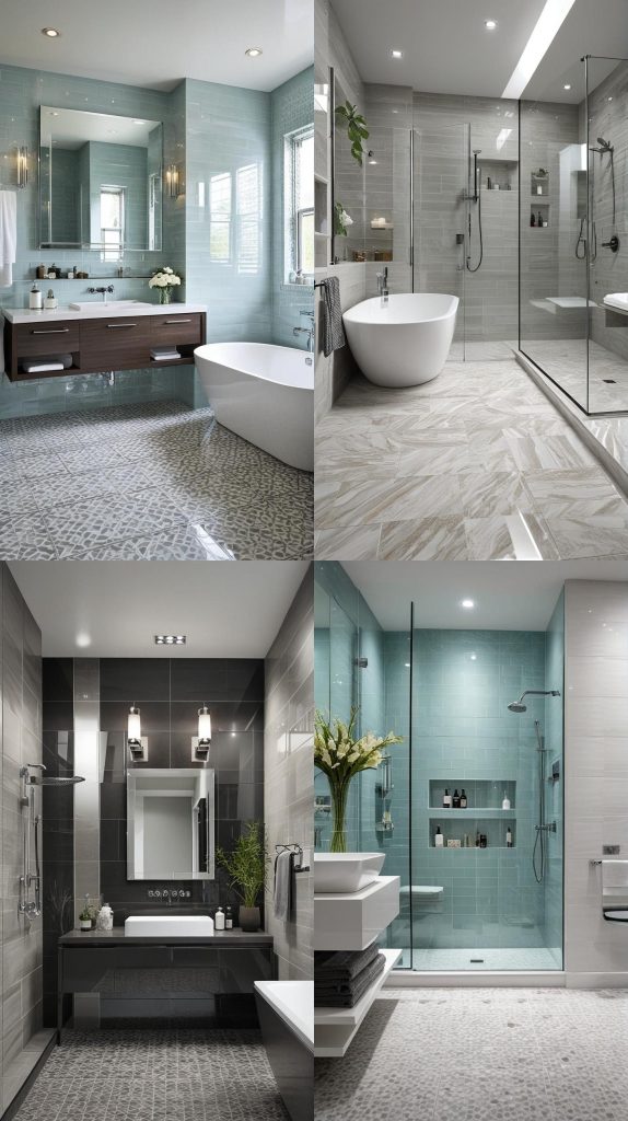 23. High-Gloss Tiles for a Sleek Appearance-Bathroom Tile