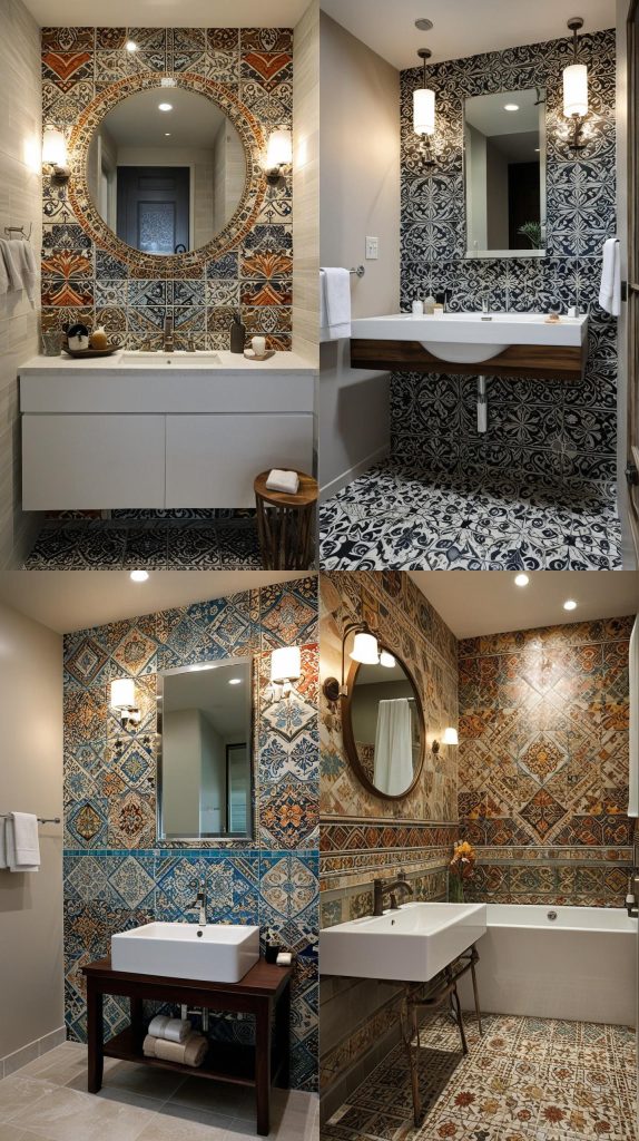 24. Artistic Murals with Tiles-Bathroom Tile