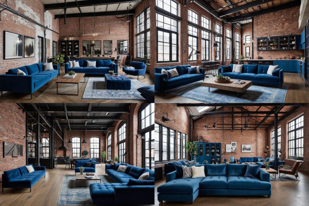 10. Urban Loft-blue living room