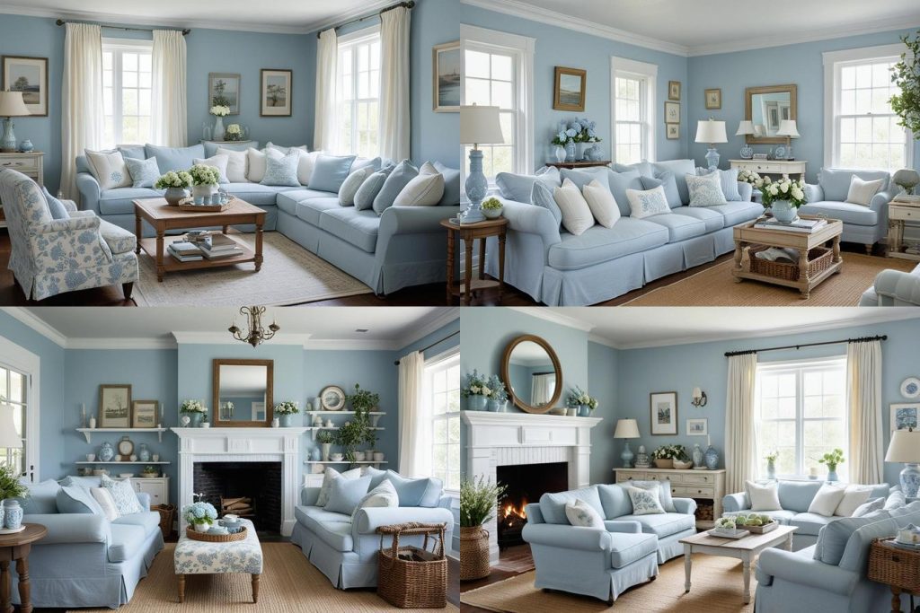 11. Cozy Cottage-blue living room