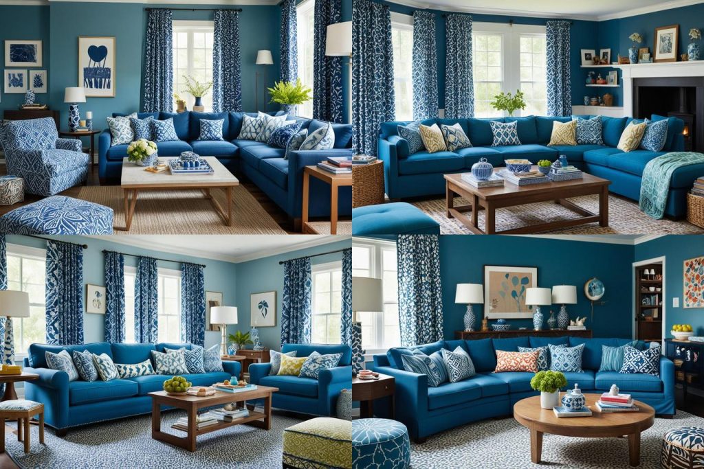 16. Family-Friendly Fun-blue living room