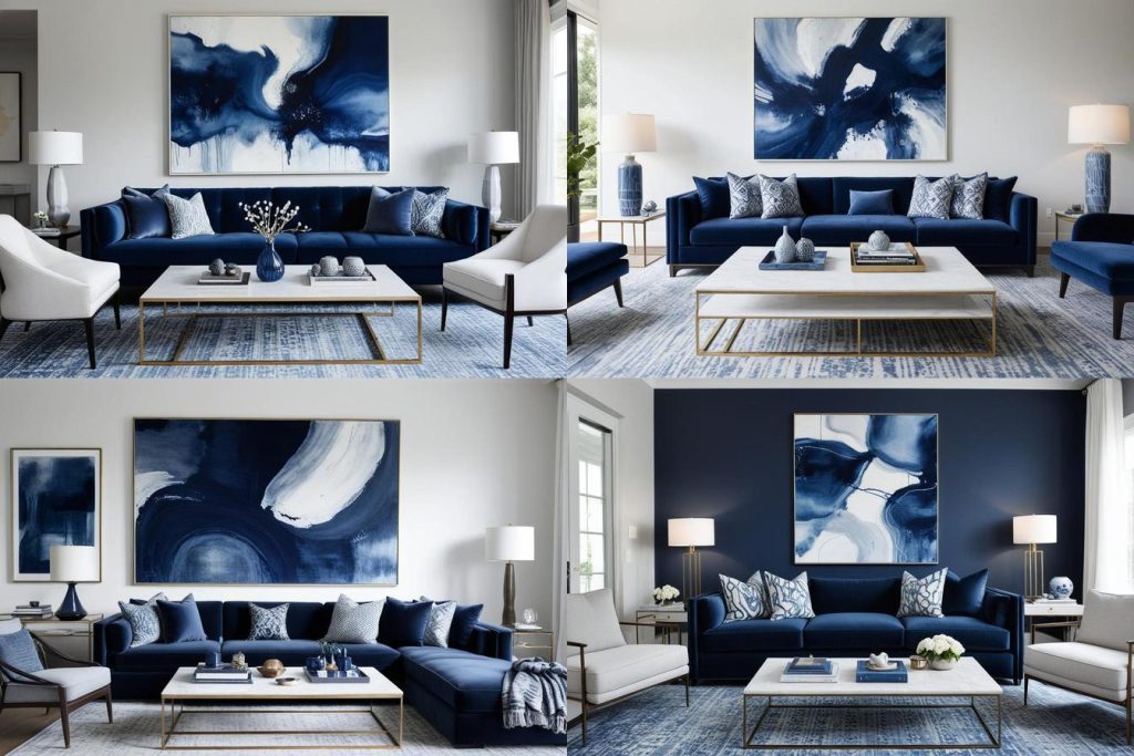 2. Modern Minimalist-blue living room