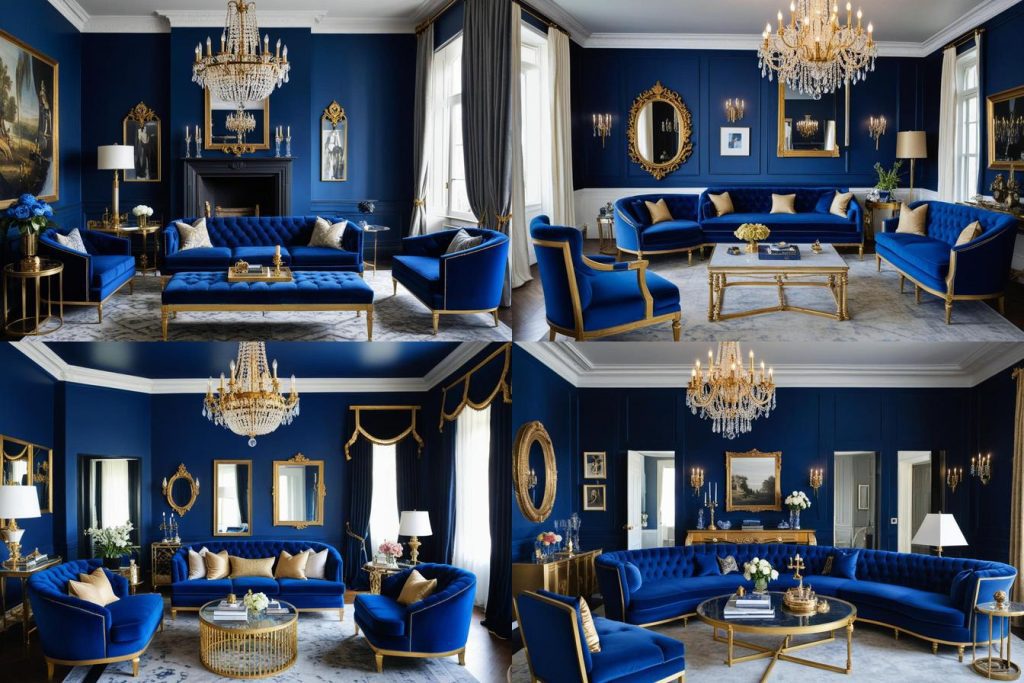 5. Vintage Glamour-blue living room