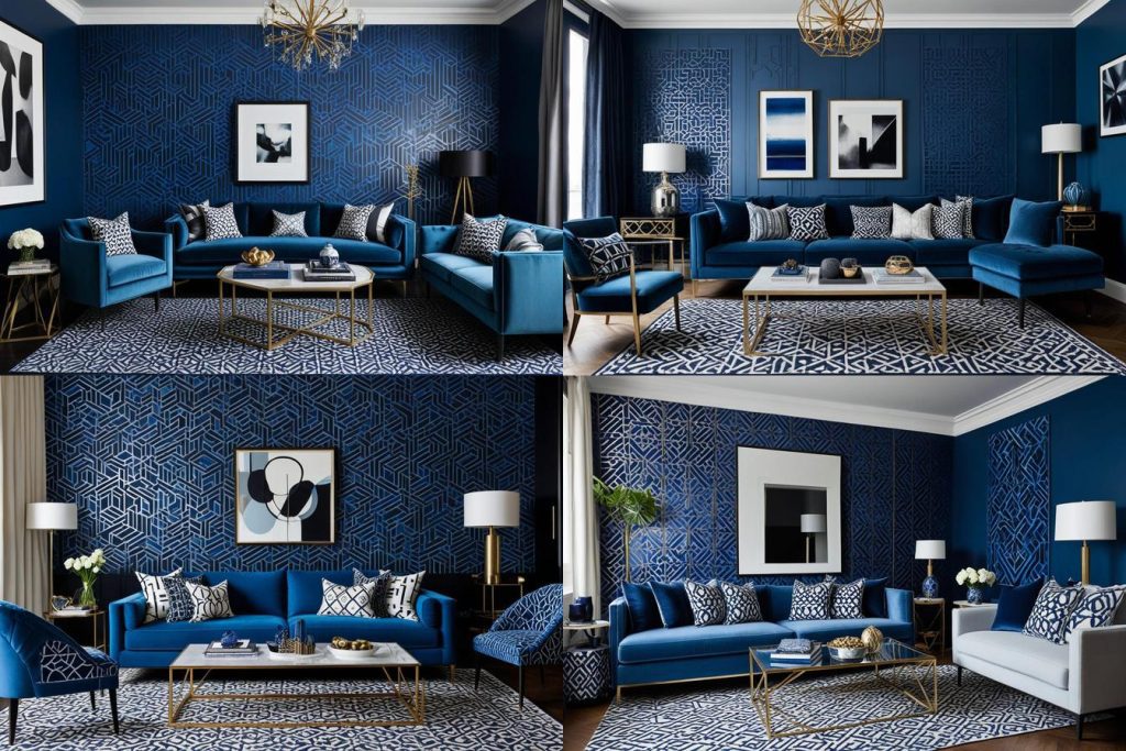 6. Contemporary Chic-blue living room