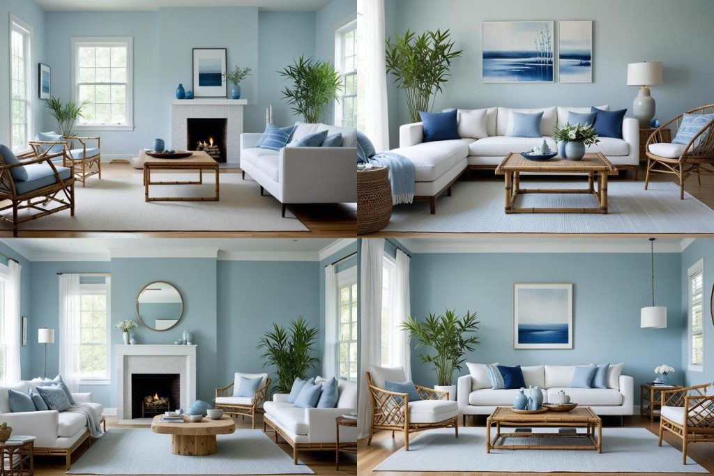 7. Serene Zen-blue living room