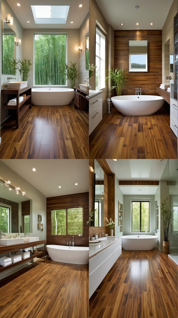 11. Eco-Friendly Bamboo Flooring-Modern Bathroom