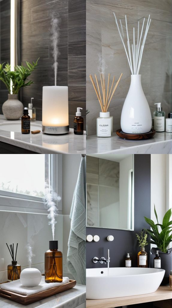 14. Aromatherapy Diffuser Setup-Modern Bathroom