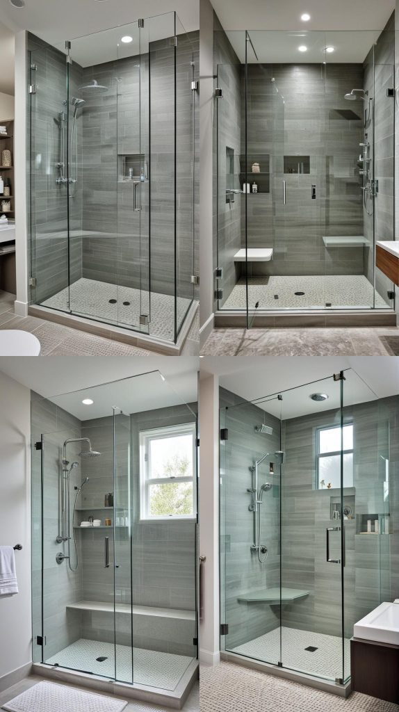 2. Frameless Glass Shower Enclosure-Modern Bathroom