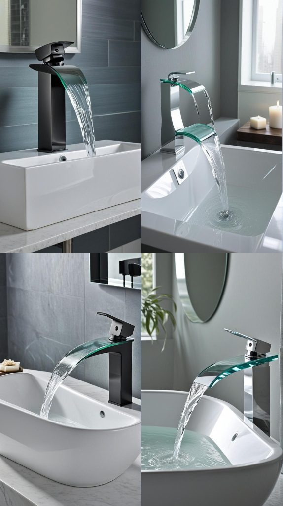 20. Waterfall Faucet Design-Modern Bathroom