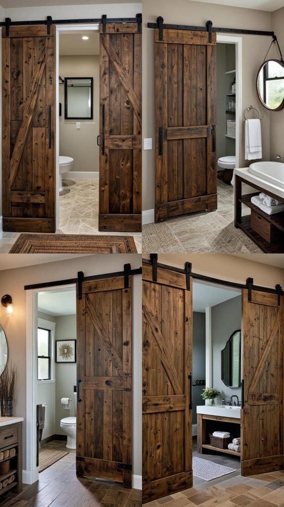 23. Barn Door Entry-Modern Bathroom