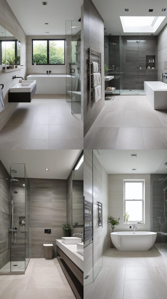 3. Large Format Porcelain Tiles-Modern Bathroom