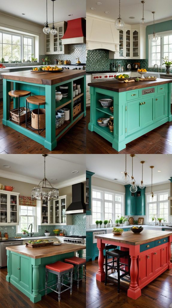 13. Eclectic Style Island-Kitchen Island