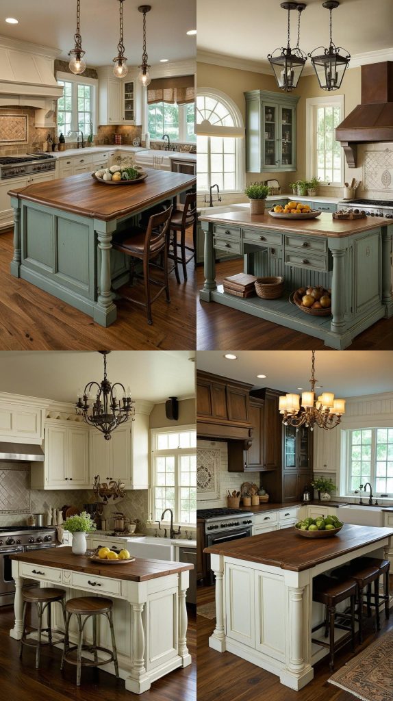 8. Vintage Charm Island-Kitchen Island