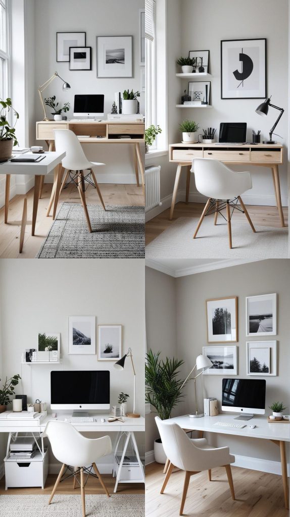 1. Scandinavian Minimalism-Modern Home Office 