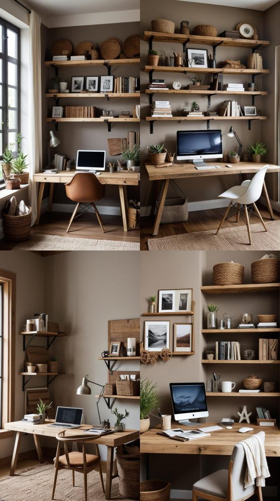 11. Rustic Charm-Modern Home Office 