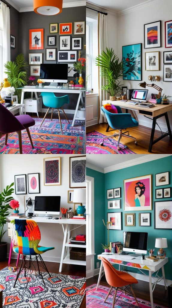 13. Colorful Creativity-Modern Home Office 