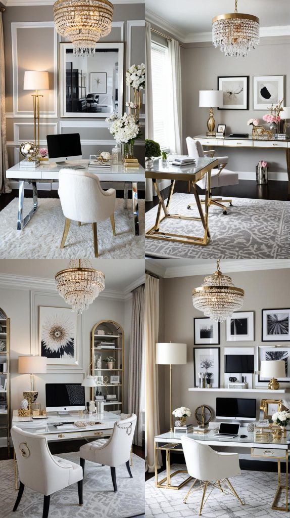 19. Modern Glam-Modern Home Office 