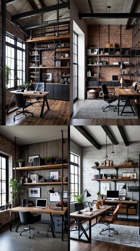 3. Industrial Loft-Modern Home Office 