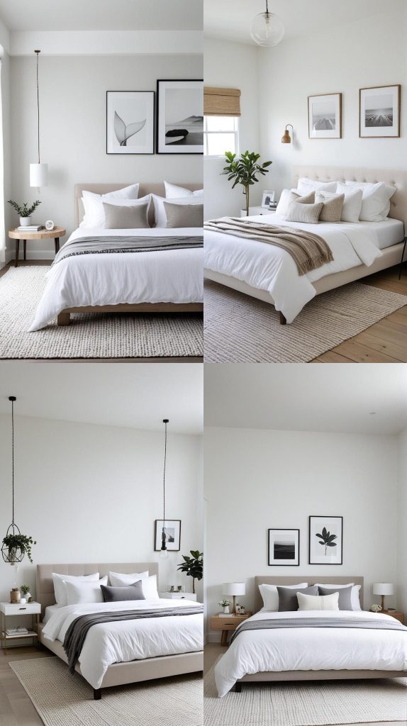 1. Minimalist White Bedroom-Modern Bedroom