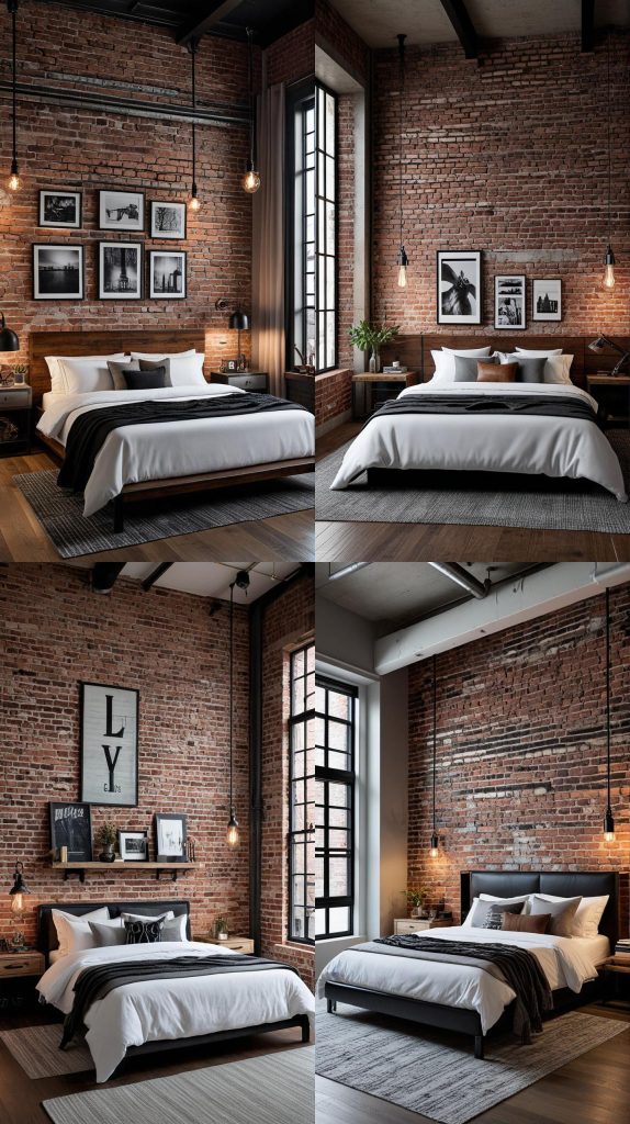 3. Industrial Loft Bedroom-Modern Bedroom