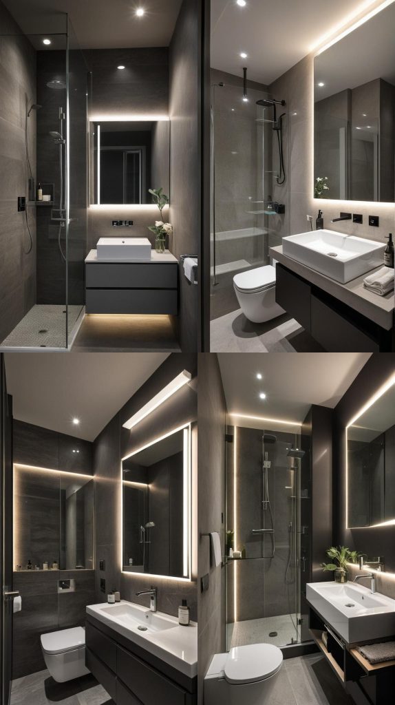 16. Dimmable LED Lighting-Small Bathroom