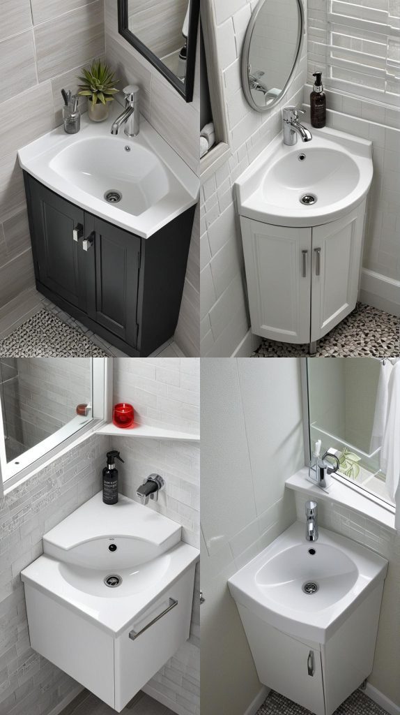 20. Compact Corner Sink-Small Bathroom