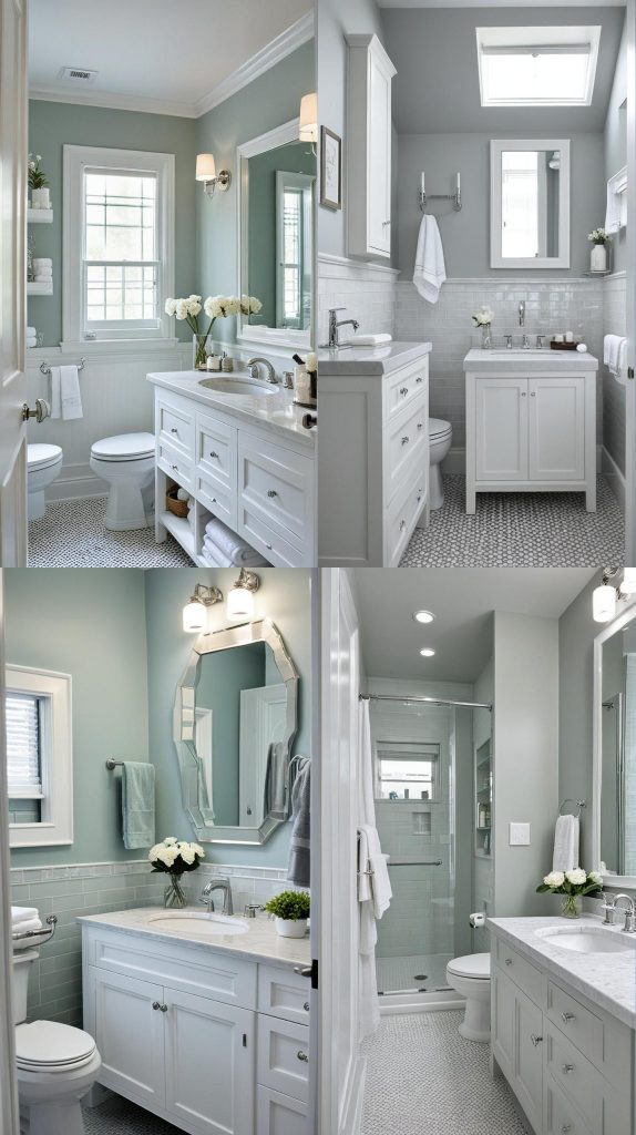 5. Monochromatic Color Scheme-Small Bathroom