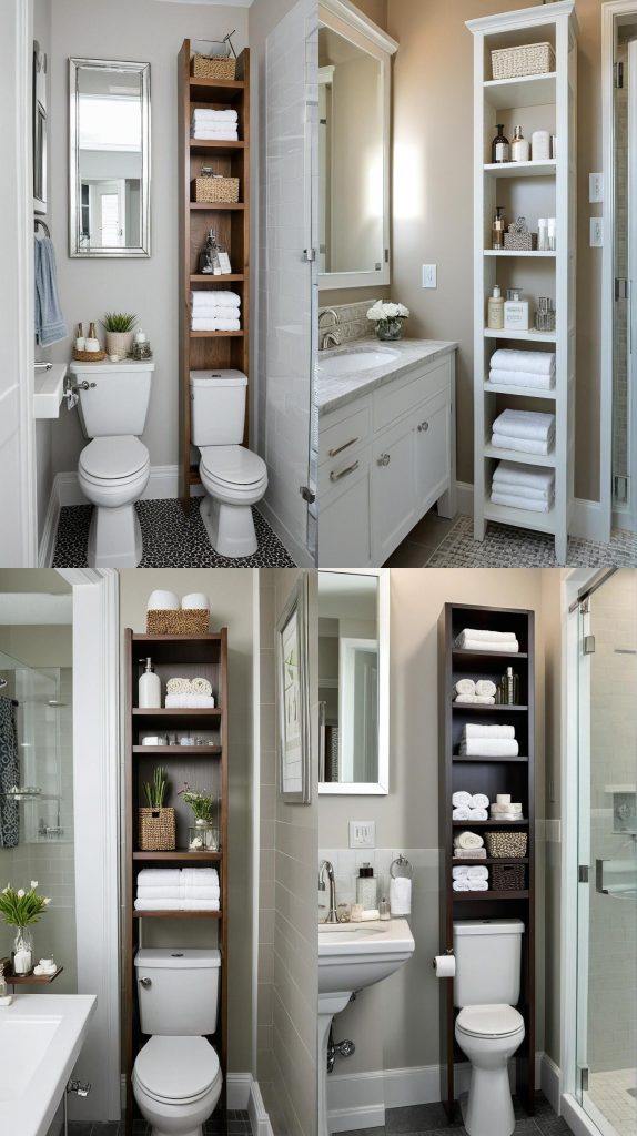 6. Tall Narrow Shelving Unit-Small Bathroom