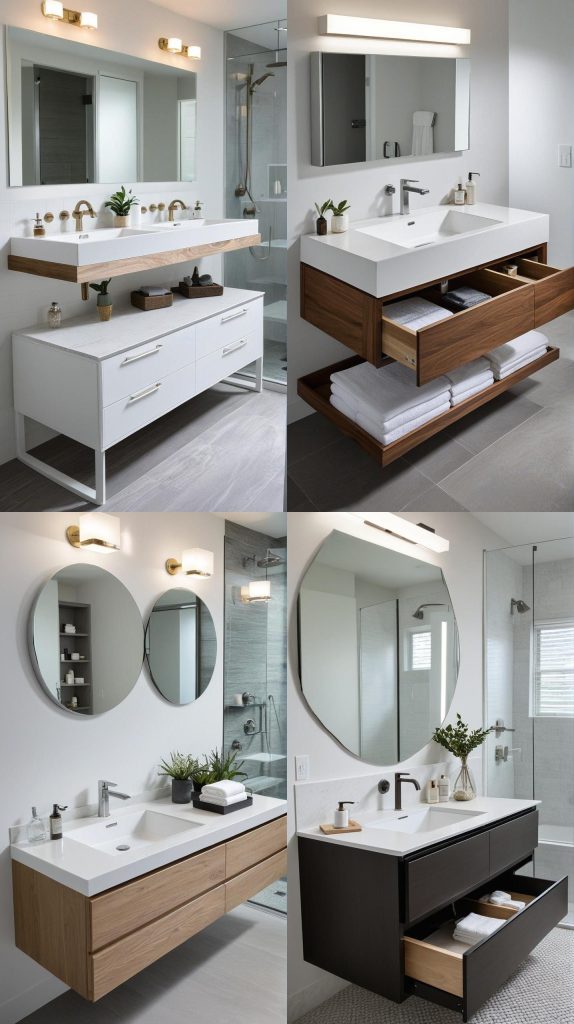 1. Minimalist Floating Vanity-Bathroom Cabinets