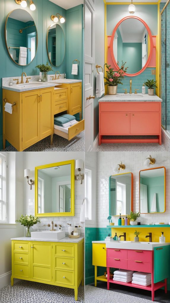 10. Color-Pop Cabinets-Bathroom Cabinets