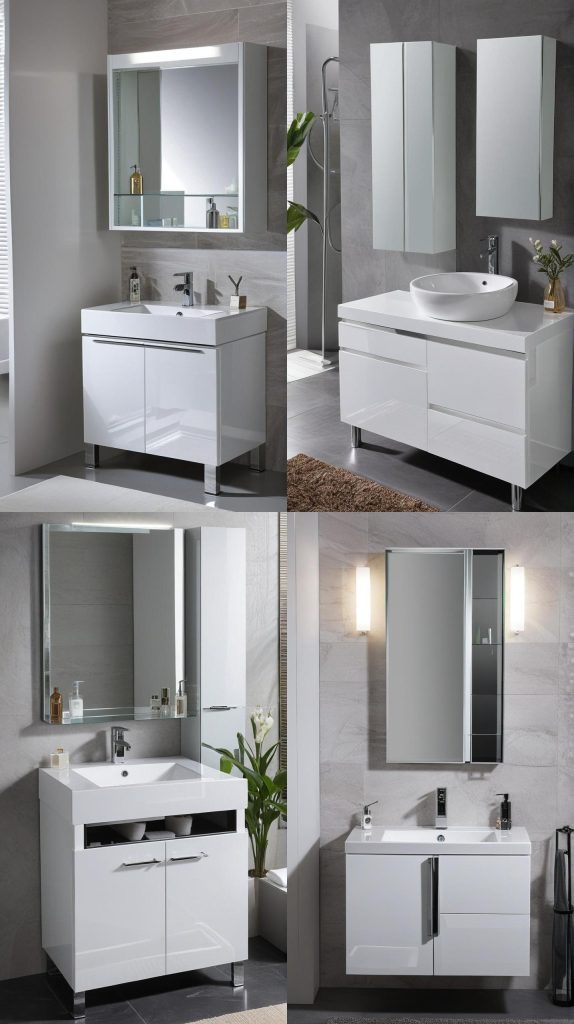 12. High Gloss Finish-Bathroom Cabinets