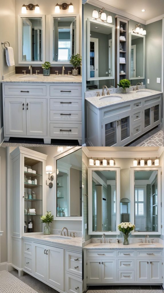 15. Glass-Front Cabinets-Bathroom Cabinets